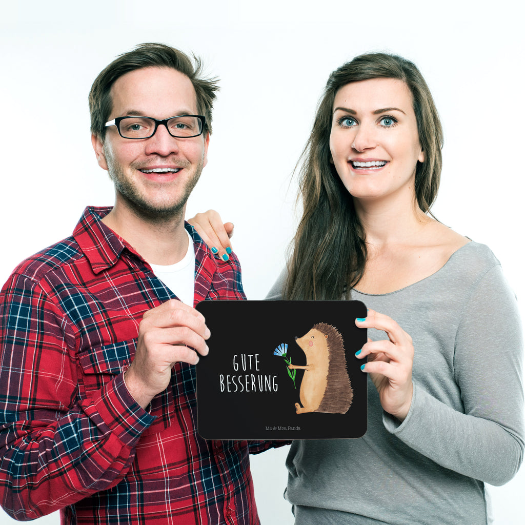 Mauspad Igel mit Blume Mousepad, Computer zubehör, Büroausstattung, PC Zubehör, Arbeitszimmer, Mauspad, Einzigartiges Mauspad, Designer Mauspad, Tiermotive, Gute Laune, lustige Sprüche, Tiere, Igel, Gute Besserung, Genesungswünsche, Krankheit, Krankenhaus, krank, Besuch