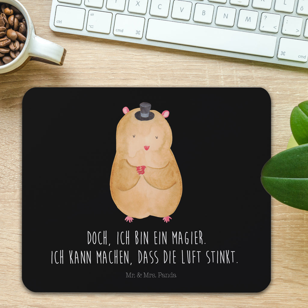 Mauspad Hamster mit Hut Mousepad, Computer zubehör, Büroausstattung, PC Zubehör, Arbeitszimmer, Mauspad, Einzigartiges Mauspad, Designer Mauspad, Tiermotive, Gute Laune, lustige Sprüche, Tiere, Hamster, Hut, Magier, Zylinder, Zwerghamster, Zauberer, Houdini