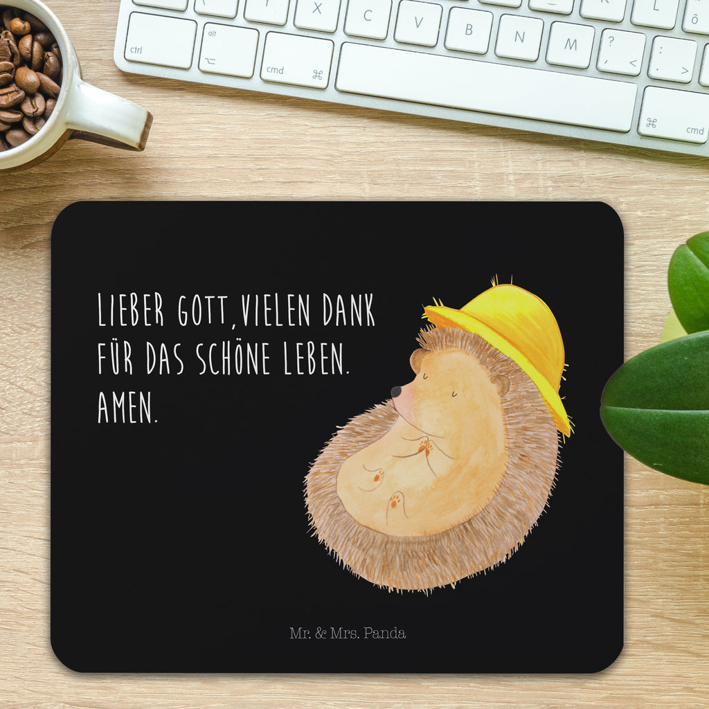 Mauspad Igel betet Mousepad, Computer zubehör, Büroausstattung, PC Zubehör, Arbeitszimmer, Mauspad, Einzigartiges Mauspad, Designer Mauspad, Tiermotive, Gute Laune, lustige Sprüche, Tiere, Igel, Igel mit Hut, Sonnenhut, Gott, Amen, beten, Leben, Dankbarkeit, Dankbar sein, dankbar, genießen