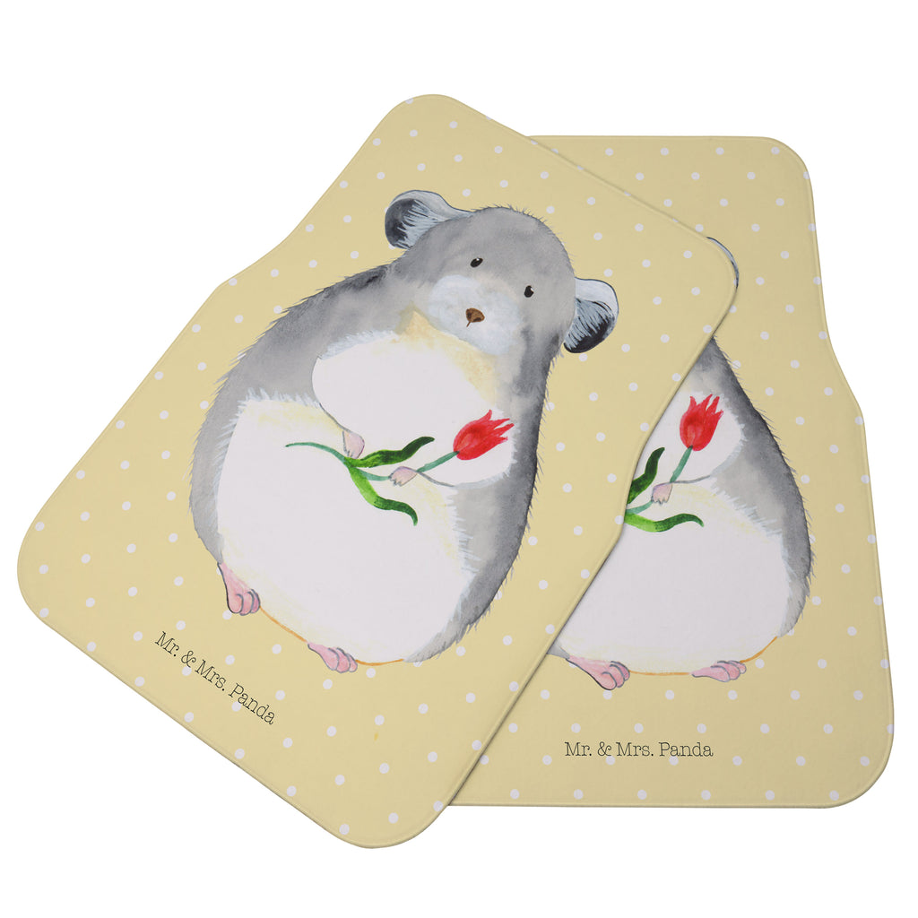 Fahrer Autofußmatte Chinchilla mit Blume Autofußmatten, Fußmatte Auto, Fahrer, Schmutzmatte Auto, Tiermotive, Gute Laune, lustige Sprüche, Tiere, Chinchilla, Chinchillas, Liebeskummer, Kummer, Depressionen, traurig sein, Chaos, Glücklichsein, Büro, Büroalltag