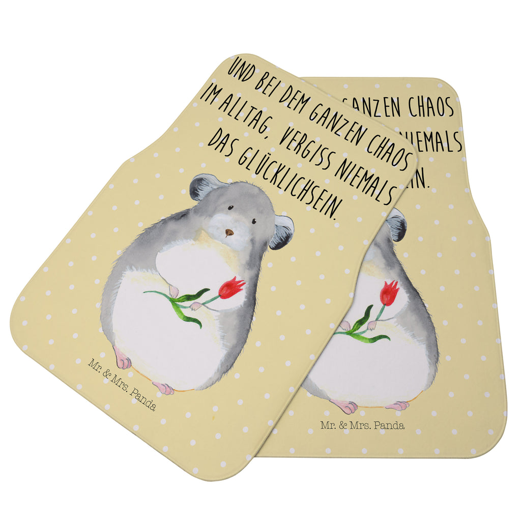 Fahrer Autofußmatte Chinchilla mit Blume Autofußmatten, Fußmatte Auto, Fahrer, Schmutzmatte Auto, Tiermotive, Gute Laune, lustige Sprüche, Tiere, Chinchilla, Chinchillas, Liebeskummer, Kummer, Depressionen, traurig sein, Chaos, Glücklichsein, Büro, Büroalltag