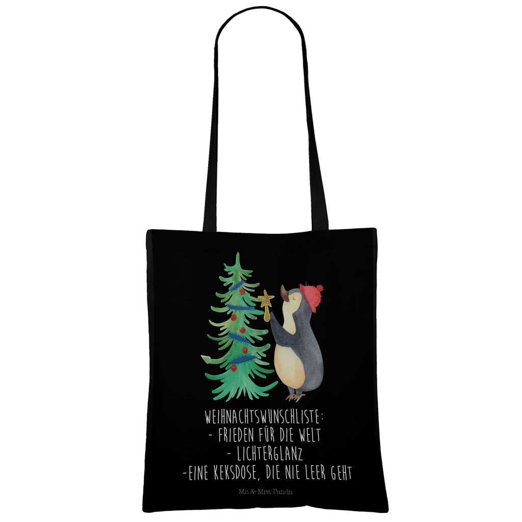 Tragetasche Pinguin Weihnachtsbaum Beuteltasche, Beutel, Einkaufstasche, Jutebeutel, Stoffbeutel, Winter, Weihnachten, Weihnachtsdeko, Nikolaus, Advent, Heiligabend, Wintermotiv, Pinguin