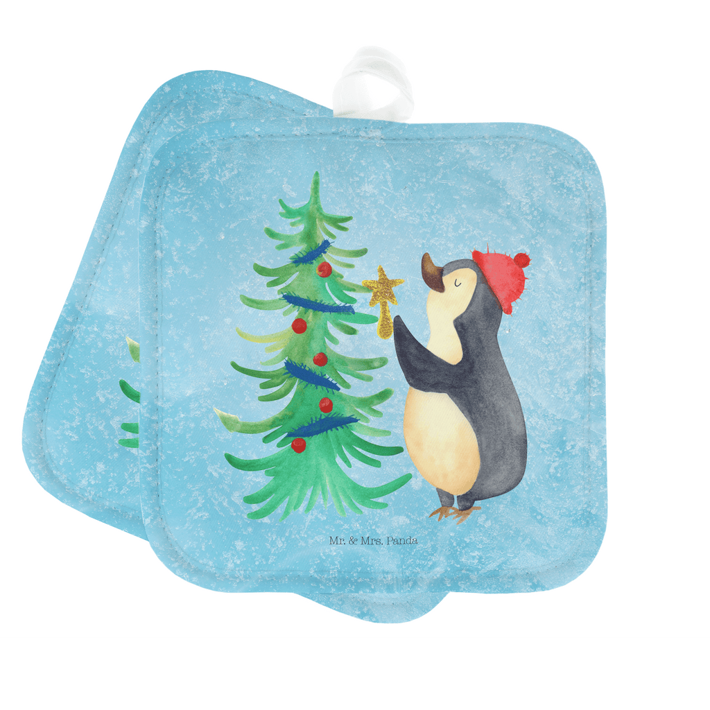 2er Set Topflappen  Pinguin Weihnachtsbaum Topflappen, Topfuntersetzer, Ofenhandschuh, Topflappen Set, Topflappen lustig, Topflappen mit Spruch, Winter, Weihnachten, Weihnachtsdeko, Nikolaus, Advent, Heiligabend, Wintermotiv, Pinguin