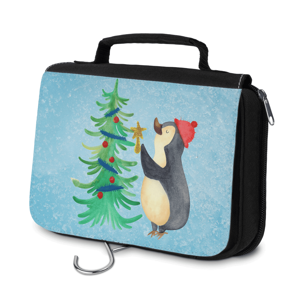 Kulturbeutel Pinguin Weihnachtsbaum Kulturbeutel, Zum Aufhängen, Waschtasche, Kosmetiktasche, Damen, Herren, Aufbewahrungstasche, Schminktasche, Kosmetikbeutel, Organizer, Kulturtasche, Schminkutensil, Winter, Weihnachten, Weihnachtsdeko, Nikolaus, Advent, Heiligabend, Wintermotiv, Pinguin