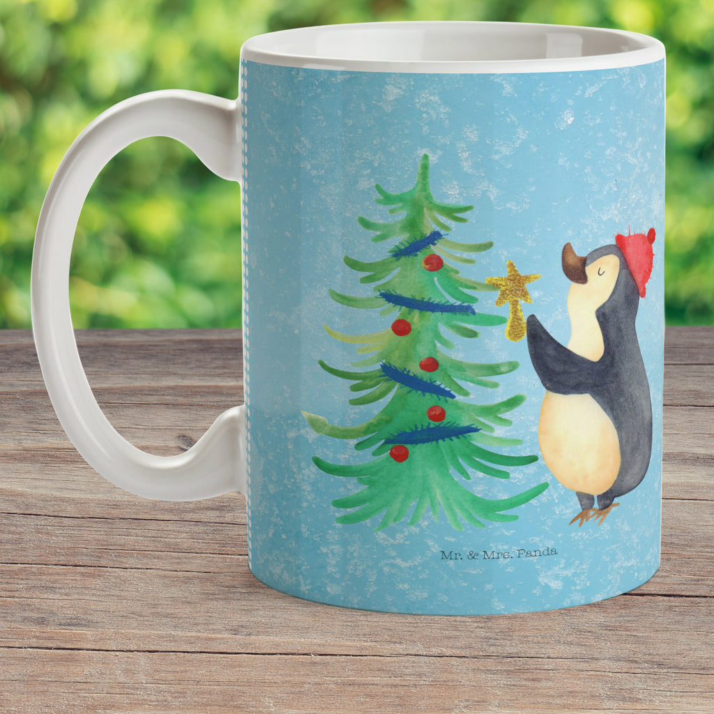 Kindertasse Pinguin Weihnachtsbaum Kunststoff Tasse, Kindergarten, Tasse, Trinkbecher, Camping Becher, Kaffeetasse, Kunststoffbecher, Kindergartenbecher, Outdoorgeschirr, Kunststoffgeschirr, Reisebecher, Reisetasse, Kinderbecher, Winter, Weihnachten, Weihnachtsdeko, Nikolaus, Advent, Heiligabend, Wintermotiv, Pinguin