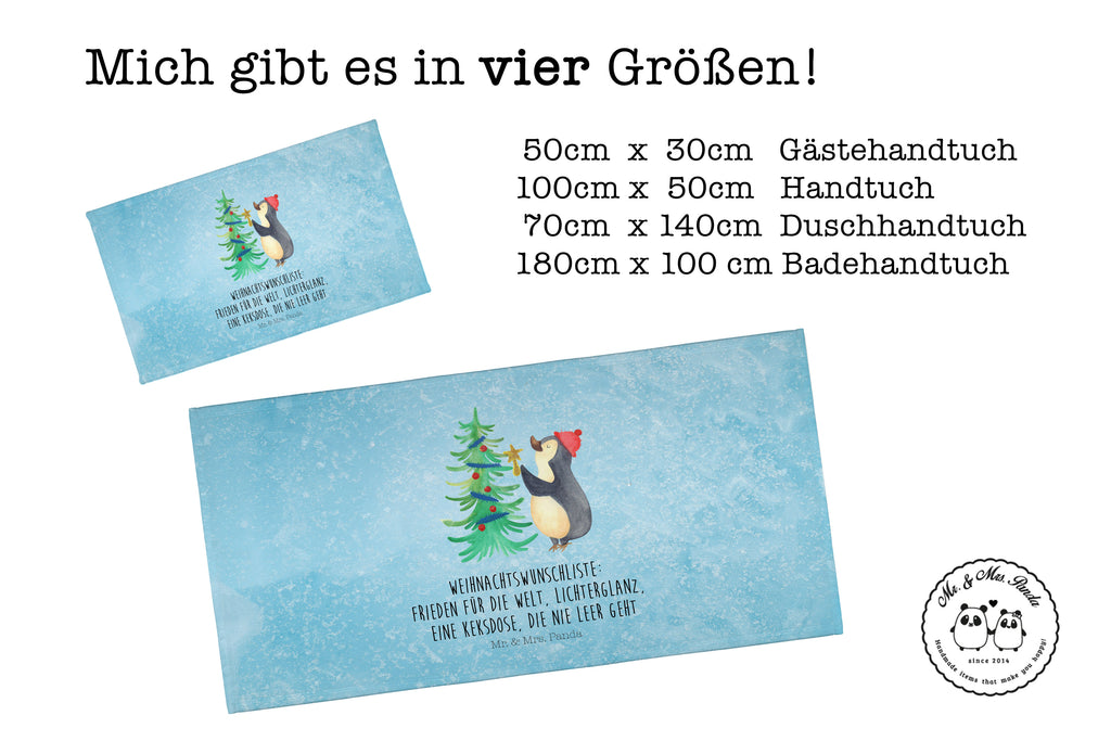 Gäste Handtuch Pinguin Weihnachtsbaum Gästetuch, Reisehandtuch, Sport Handtuch, Frottier, Kinder Handtuch, Winter, Weihnachten, Weihnachtsdeko, Nikolaus, Advent, Heiligabend, Wintermotiv, Pinguin