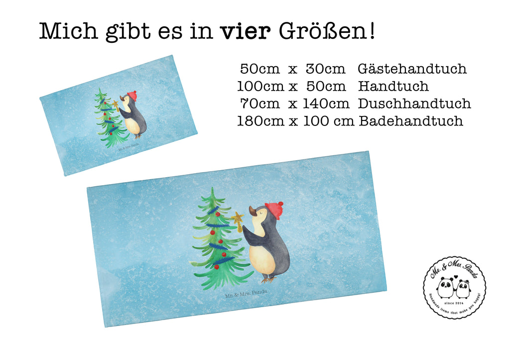 Gäste Handtuch Pinguin Weihnachtsbaum Gästetuch, Reisehandtuch, Sport Handtuch, Frottier, Kinder Handtuch, Winter, Weihnachten, Weihnachtsdeko, Nikolaus, Advent, Heiligabend, Wintermotiv, Pinguin