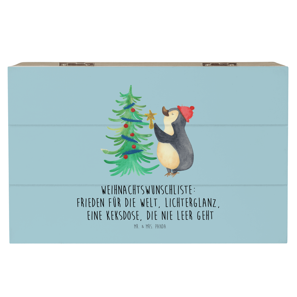 Holzkiste Pinguin Weihnachtsbaum Holzkiste, Kiste, Schatzkiste, Truhe, Schatulle, XXL, Erinnerungsbox, Erinnerungskiste, Dekokiste, Aufbewahrungsbox, Winter, Weihnachten, Weihnachtsdeko, Nikolaus, Advent, Heiligabend, Wintermotiv, Pinguin