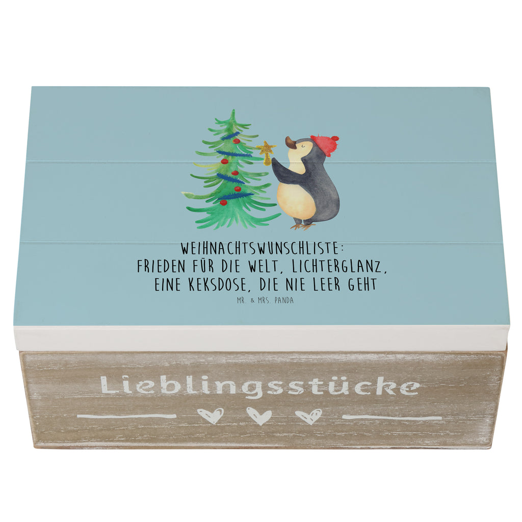 Holzkiste Pinguin Weihnachtsbaum Holzkiste, Kiste, Schatzkiste, Truhe, Schatulle, XXL, Erinnerungsbox, Erinnerungskiste, Dekokiste, Aufbewahrungsbox, Winter, Weihnachten, Weihnachtsdeko, Nikolaus, Advent, Heiligabend, Wintermotiv, Pinguin