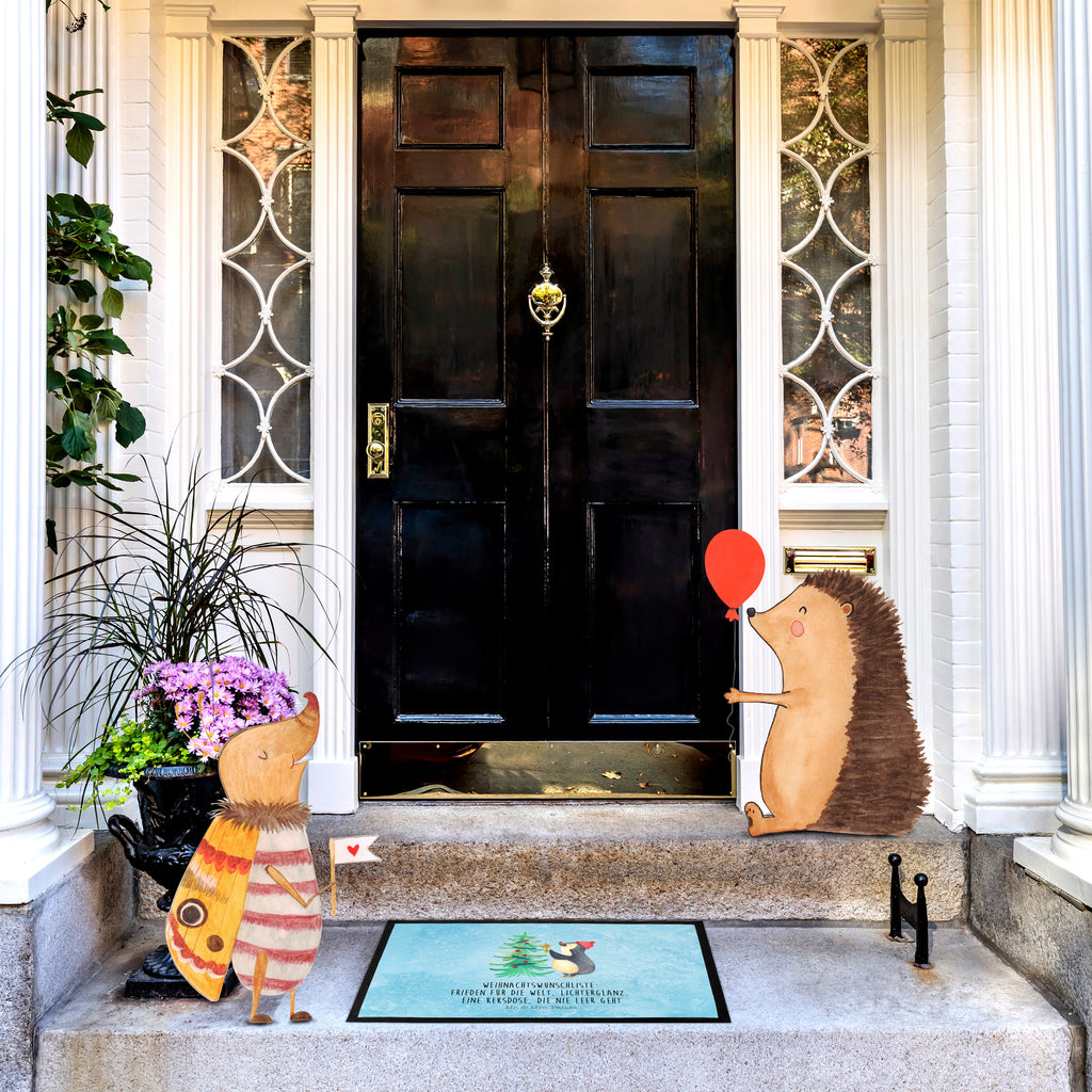 Fußmatte Pinguin Weihnachtsbaum Pinguin, Weihnachten, Winter Türvorleger, Schmutzmatte, Fußabtreter, Matte, Schmutzfänger, Fußabstreifer, Schmutzfangmatte, Türmatte, Motivfußmatte,  Haustürmatte, Vorleger  Winter, Weihnachten, Weihnachtsdeko, Nikolaus, Advent, Heiligabend, Wintermotiv