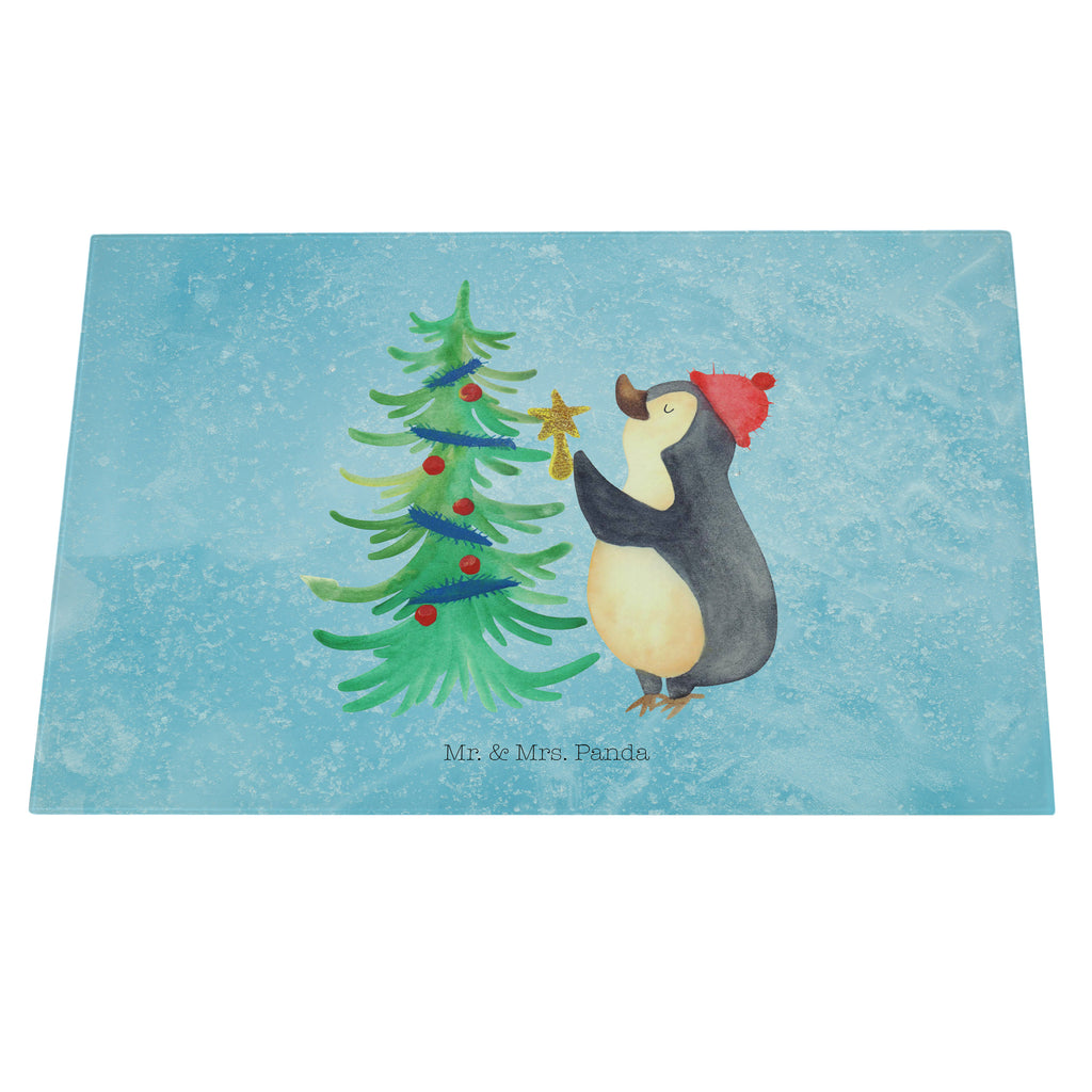 XL Glas Schneidbrett Pinguin Weihnachtsbaum Glasschneidebrett, Schneidebrett, Frühstücksbrett, Küche, Winter, Weihnachten, Weihnachtsdeko, Nikolaus, Advent, Heiligabend, Wintermotiv, Pinguin