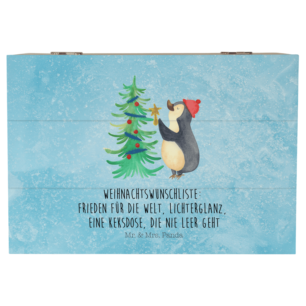 Holzkiste Pinguin Weihnachtsbaum Holzkiste, Kiste, Schatzkiste, Truhe, Schatulle, XXL, Erinnerungsbox, Erinnerungskiste, Dekokiste, Aufbewahrungsbox, Winter, Weihnachten, Weihnachtsdeko, Nikolaus, Advent, Heiligabend, Wintermotiv, Pinguin