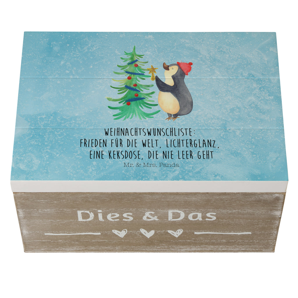 Holzkiste Pinguin Weihnachtsbaum Holzkiste, Kiste, Schatzkiste, Truhe, Schatulle, XXL, Erinnerungsbox, Erinnerungskiste, Dekokiste, Aufbewahrungsbox, Winter, Weihnachten, Weihnachtsdeko, Nikolaus, Advent, Heiligabend, Wintermotiv, Pinguin