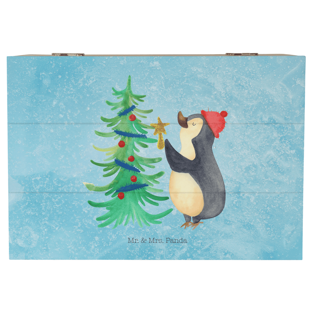Holzkiste Pinguin Weihnachtsbaum Holzkiste, Kiste, Schatzkiste, Truhe, Schatulle, XXL, Erinnerungsbox, Erinnerungskiste, Dekokiste, Aufbewahrungsbox, Winter, Weihnachten, Weihnachtsdeko, Nikolaus, Advent, Heiligabend, Wintermotiv, Pinguin