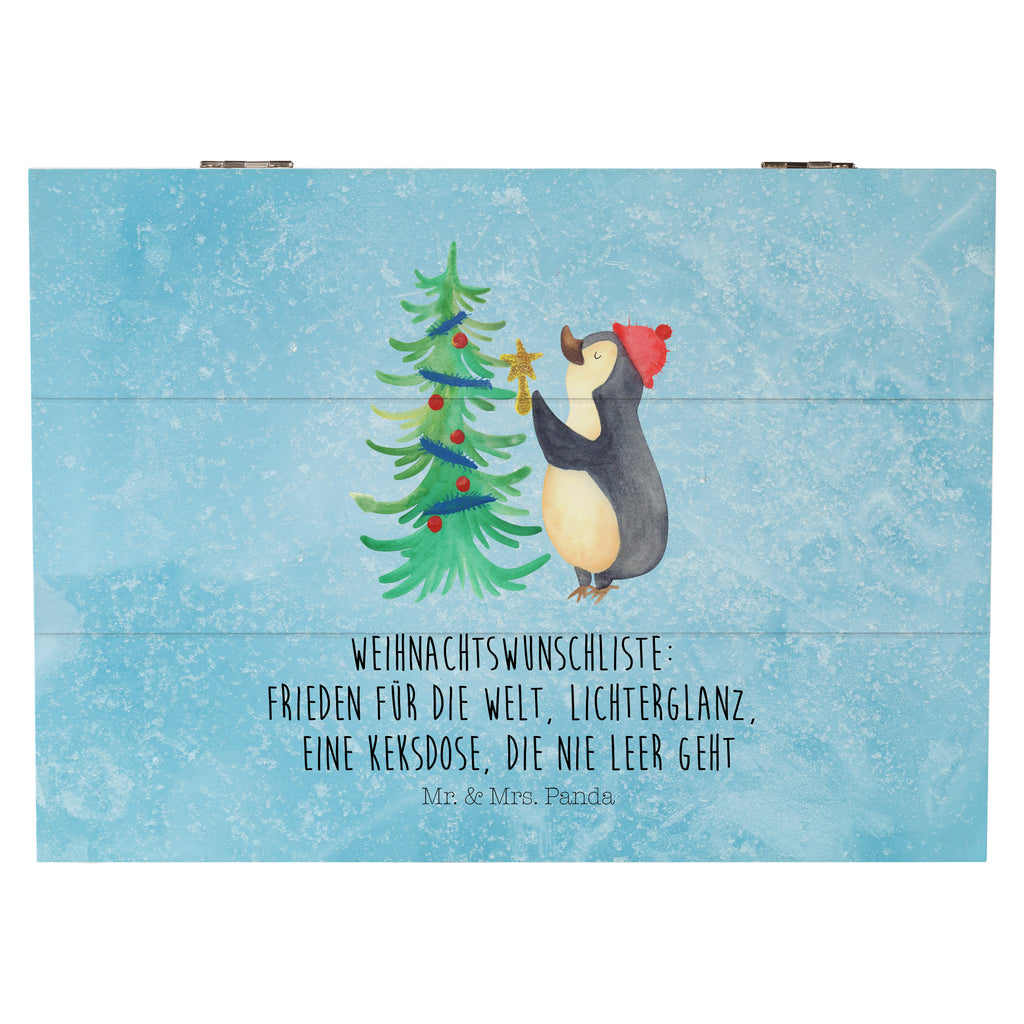 Holzkiste Pinguin Weihnachtsbaum Holzkiste, Kiste, Schatzkiste, Truhe, Schatulle, XXL, Erinnerungsbox, Erinnerungskiste, Dekokiste, Aufbewahrungsbox, Winter, Weihnachten, Weihnachtsdeko, Nikolaus, Advent, Heiligabend, Wintermotiv, Pinguin