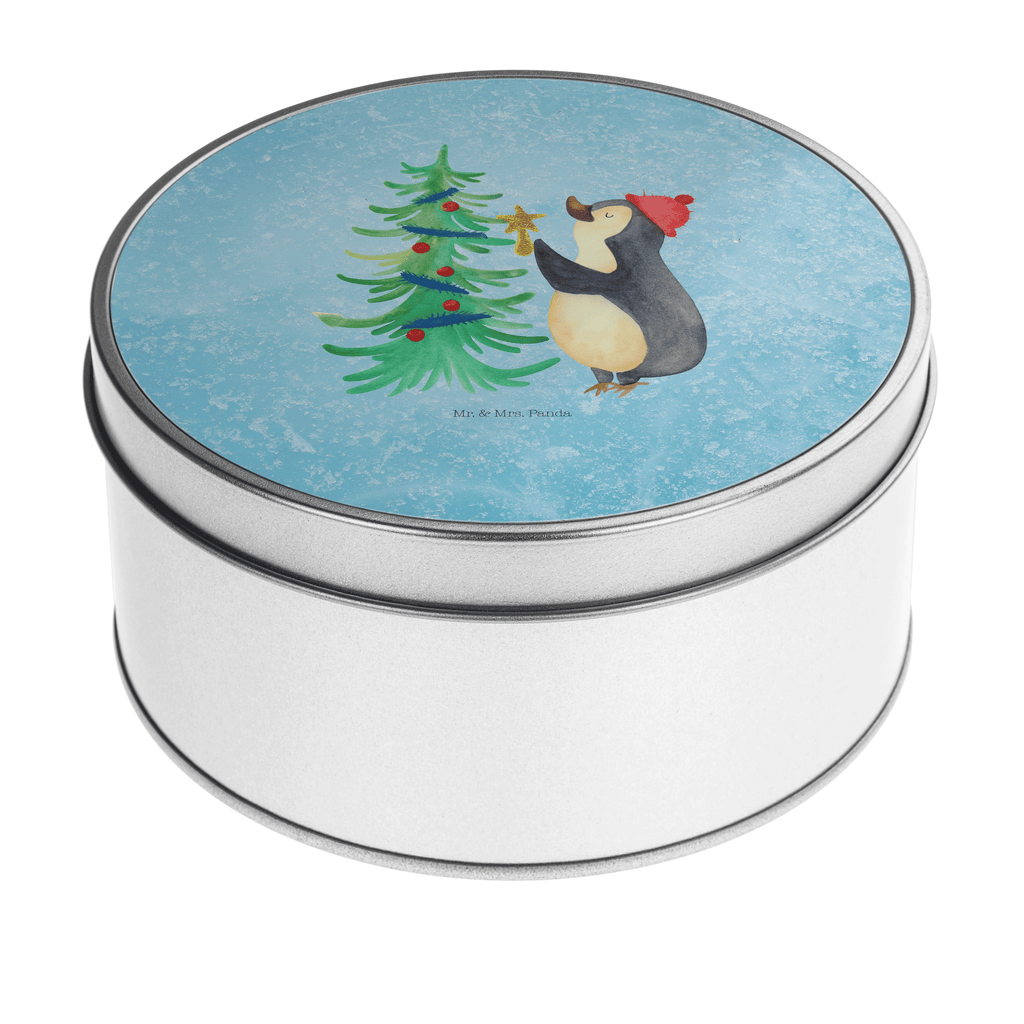 Blechdose rund Pinguin Weihnachtsbaum Metalldose, Keksdose, Dose, Vorratsdose, Geschenkbox, Winter, Weihnachten, Weihnachtsdeko, Nikolaus, Advent, Heiligabend, Wintermotiv, Pinguin