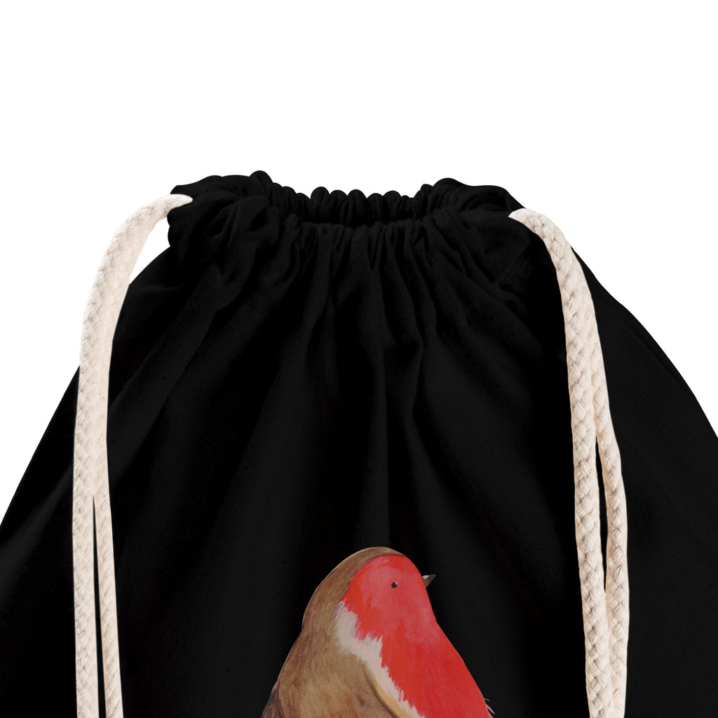 Sportbeutel Rotkehlchen Schlitten Turnbeutel, Beutel, Sporttasche, Tasche, Stoffbeutel, Winter, Weihnachten, Weihnachtsdeko, Nikolaus, Advent, Heiligabend, Wintermotiv, Schlitten, Vogel