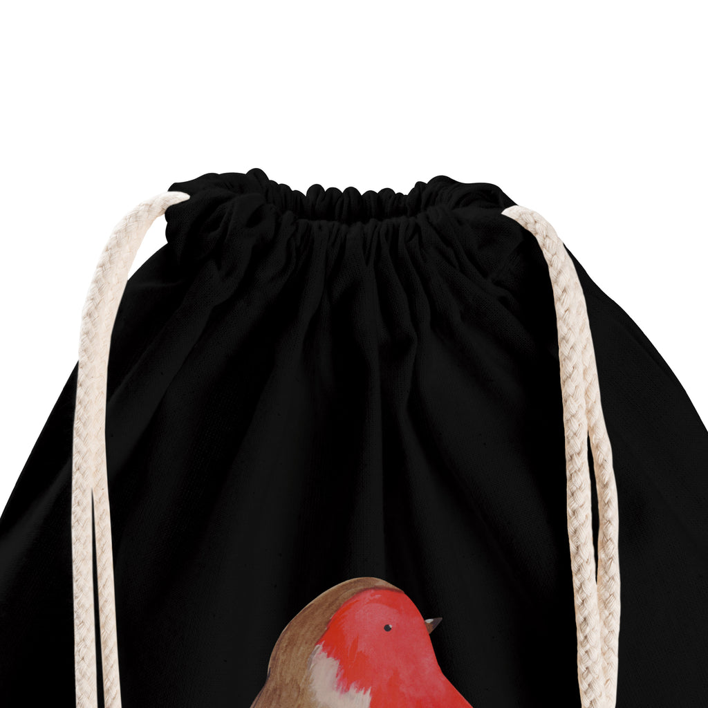 Sportbeutel Rotkehlchen Schlitten Turnbeutel, Beutel, Sporttasche, Tasche, Stoffbeutel, Winter, Weihnachten, Weihnachtsdeko, Nikolaus, Advent, Heiligabend, Wintermotiv, Schlitten, Vogel