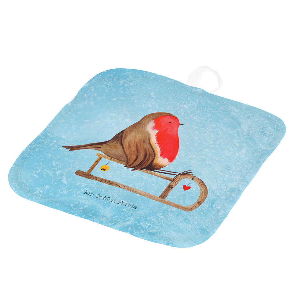 2er Set Topflappen  Rotkehlchen Schlitten Topflappen, Topfuntersetzer, Ofenhandschuh, Topflappen Set, Topflappen lustig, Topflappen mit Spruch, Winter, Weihnachten, Weihnachtsdeko, Nikolaus, Advent, Heiligabend, Wintermotiv, Schlitten, Vogel