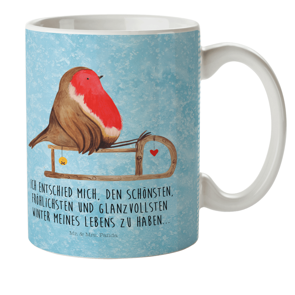 Kindertasse Rotkehlchen Schlitten Kunststoff Tasse, Kindergarten, Tasse, Trinkbecher, Camping Becher, Kaffeetasse, Kunststoffbecher, Kindergartenbecher, Outdoorgeschirr, Kunststoffgeschirr, Reisebecher, Reisetasse, Kinderbecher, Winter, Weihnachten, Weihnachtsdeko, Nikolaus, Advent, Heiligabend, Wintermotiv, Schlitten, Vogel