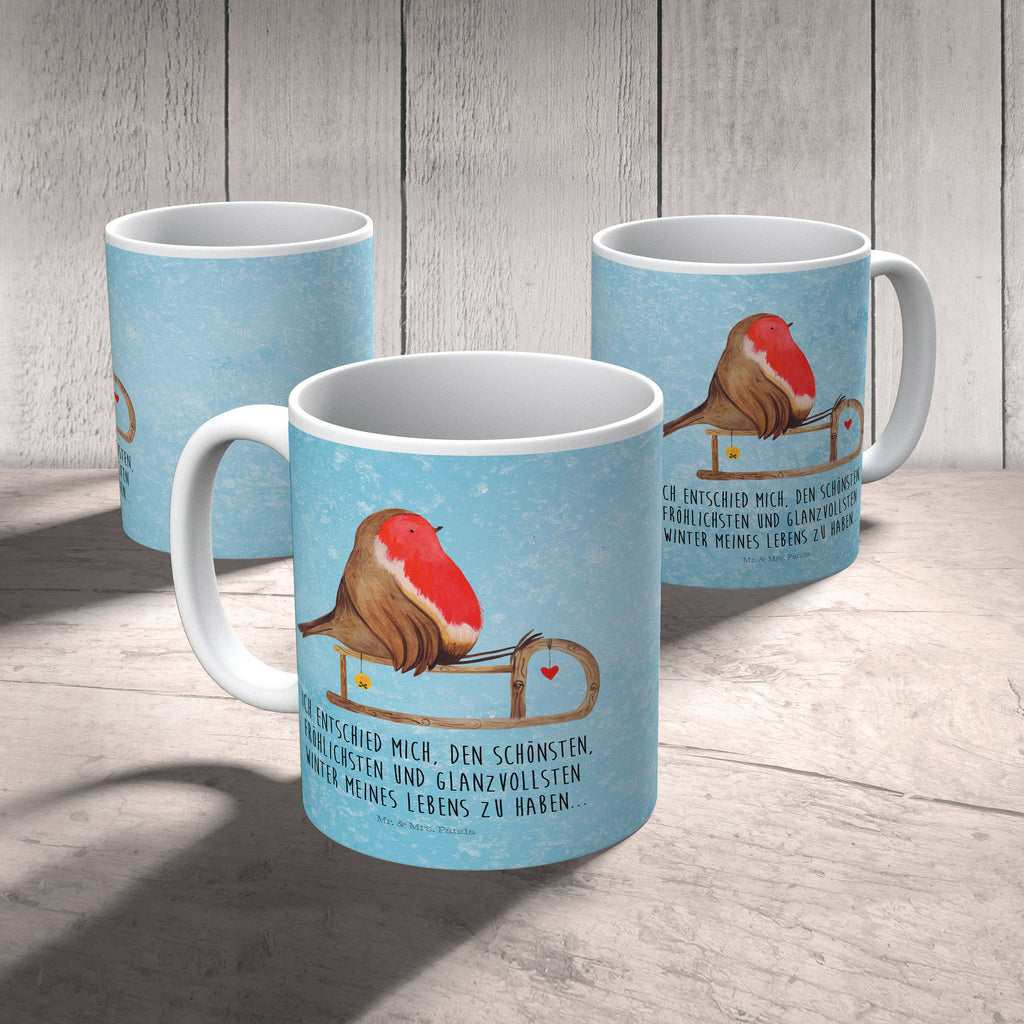 Kindertasse Rotkehlchen Schlitten Kunststoff Tasse, Kindergarten, Tasse, Trinkbecher, Camping Becher, Kaffeetasse, Kunststoffbecher, Kindergartenbecher, Outdoorgeschirr, Kunststoffgeschirr, Reisebecher, Reisetasse, Kinderbecher, Winter, Weihnachten, Weihnachtsdeko, Nikolaus, Advent, Heiligabend, Wintermotiv, Schlitten, Vogel