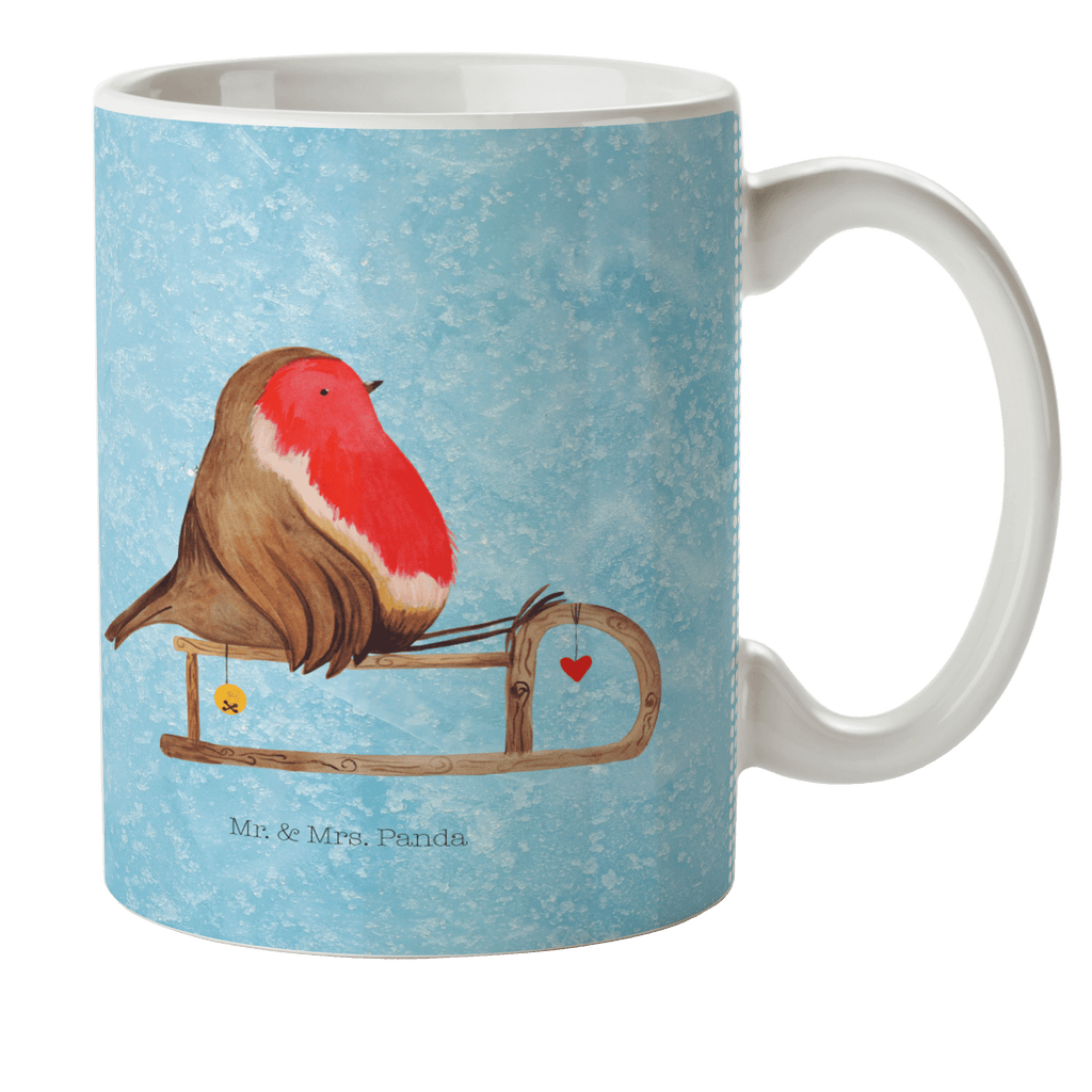 Kindertasse Rotkehlchen Schlitten Kunststoff Tasse, Kindergarten, Tasse, Trinkbecher, Camping Becher, Kaffeetasse, Kunststoffbecher, Kindergartenbecher, Outdoorgeschirr, Kunststoffgeschirr, Reisebecher, Reisetasse, Kinderbecher, Winter, Weihnachten, Weihnachtsdeko, Nikolaus, Advent, Heiligabend, Wintermotiv, Schlitten, Vogel