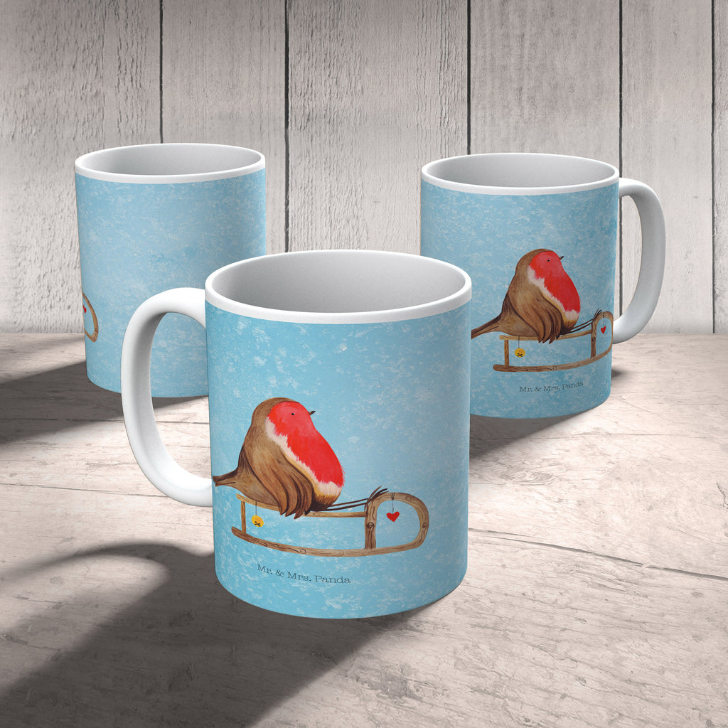 Kindertasse Rotkehlchen Schlitten Kunststoff Tasse, Kindergarten, Tasse, Trinkbecher, Camping Becher, Kaffeetasse, Kunststoffbecher, Kindergartenbecher, Outdoorgeschirr, Kunststoffgeschirr, Reisebecher, Reisetasse, Kinderbecher, Winter, Weihnachten, Weihnachtsdeko, Nikolaus, Advent, Heiligabend, Wintermotiv, Schlitten, Vogel