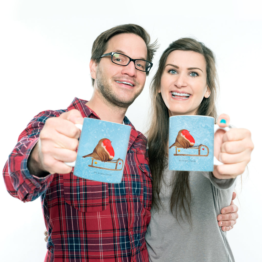 Kindertasse Rotkehlchen Schlitten Kunststoff Tasse, Kindergarten, Tasse, Trinkbecher, Camping Becher, Kaffeetasse, Kunststoffbecher, Kindergartenbecher, Outdoorgeschirr, Kunststoffgeschirr, Reisebecher, Reisetasse, Kinderbecher, Winter, Weihnachten, Weihnachtsdeko, Nikolaus, Advent, Heiligabend, Wintermotiv, Schlitten, Vogel