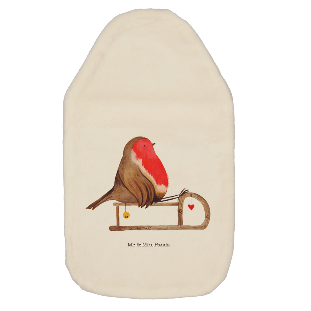 Wärmflasche Rotkehlchen Schlitten Wärmekissen, Kinderwärmflasche, Körnerkissen, Wärmflaschenbezug, Wärmflasche mit Bezug, Winter, Weihnachten, Weihnachtsdeko, Nikolaus, Advent, Heiligabend, Wintermotiv, Schlitten, Vogel