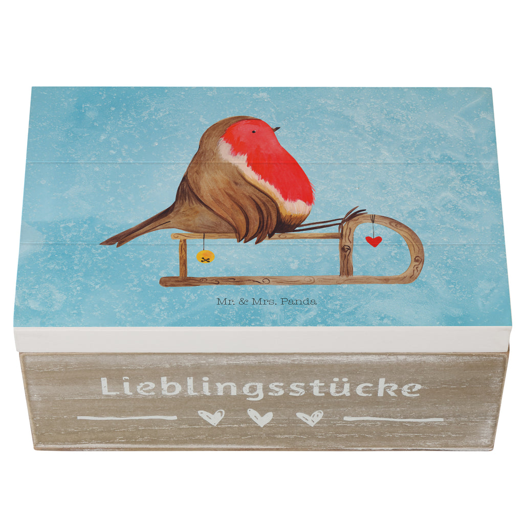 Holzkiste Rotkehlchen Schlitten Holzkiste, Kiste, Schatzkiste, Truhe, Schatulle, XXL, Erinnerungsbox, Erinnerungskiste, Dekokiste, Aufbewahrungsbox, Winter, Weihnachten, Weihnachtsdeko, Nikolaus, Advent, Heiligabend, Wintermotiv, Schlitten, Vogel