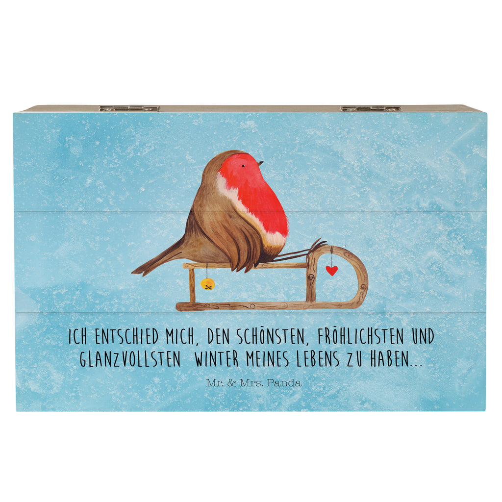 Holzkiste Rotkehlchen Schlitten Holzkiste, Kiste, Schatzkiste, Truhe, Schatulle, XXL, Erinnerungsbox, Erinnerungskiste, Dekokiste, Aufbewahrungsbox, Winter, Weihnachten, Weihnachtsdeko, Nikolaus, Advent, Heiligabend, Wintermotiv, Schlitten, Vogel