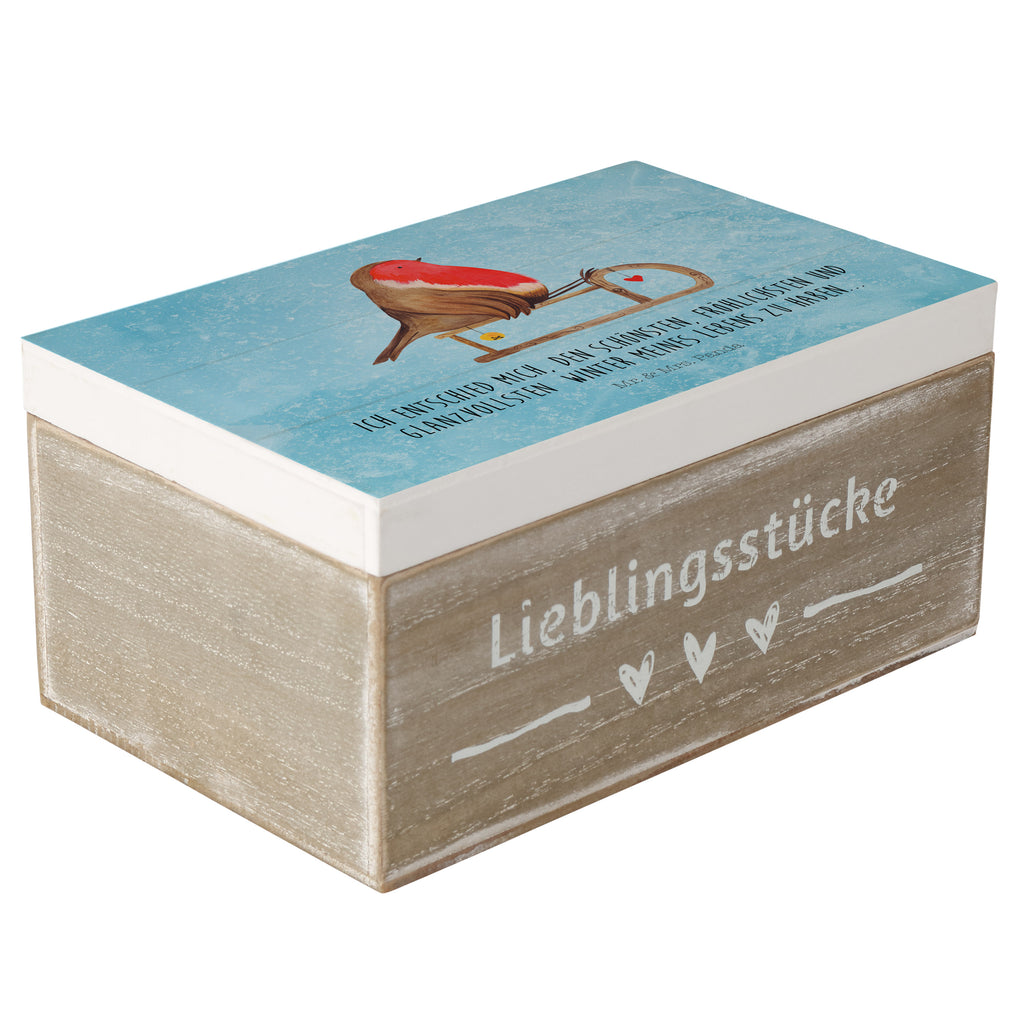 Holzkiste Rotkehlchen Schlitten Holzkiste, Kiste, Schatzkiste, Truhe, Schatulle, XXL, Erinnerungsbox, Erinnerungskiste, Dekokiste, Aufbewahrungsbox, Winter, Weihnachten, Weihnachtsdeko, Nikolaus, Advent, Heiligabend, Wintermotiv, Schlitten, Vogel