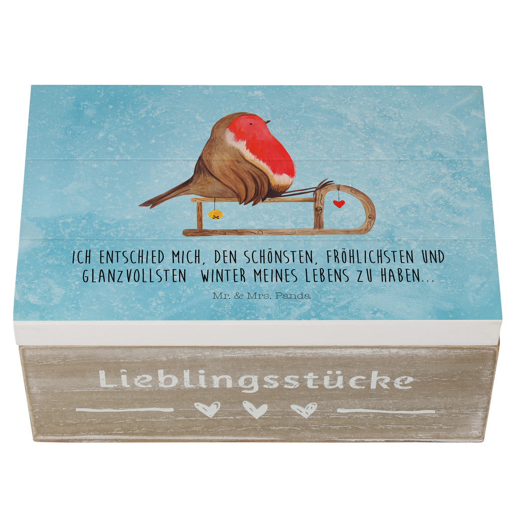 Holzkiste Rotkehlchen Schlitten Holzkiste, Kiste, Schatzkiste, Truhe, Schatulle, XXL, Erinnerungsbox, Erinnerungskiste, Dekokiste, Aufbewahrungsbox, Winter, Weihnachten, Weihnachtsdeko, Nikolaus, Advent, Heiligabend, Wintermotiv, Schlitten, Vogel
