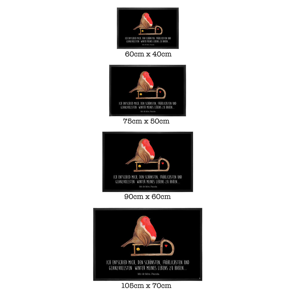 Fußmatte Rotkehlchen Schlitten Weihnachten, Schlitten, Vogel Türvorleger, Schmutzmatte, Fußabtreter, Matte, Schmutzfänger, Fußabstreifer, Schmutzfangmatte, Türmatte, Motivfußmatte,  Haustürmatte, Vorleger  Winter, Weihnachten, Weihnachtsdeko, Nikolaus, Advent, Heiligabend, Wintermotiv