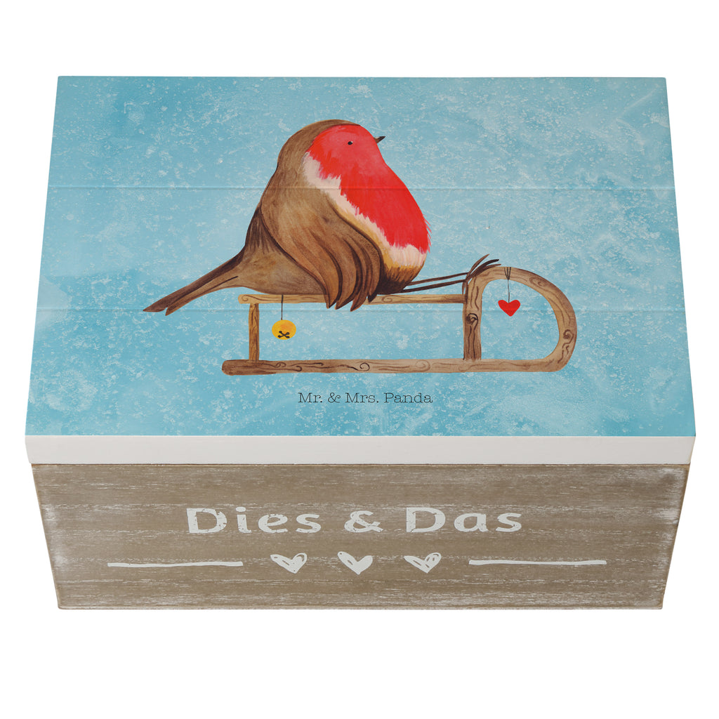 Holzkiste Rotkehlchen Schlitten Holzkiste, Kiste, Schatzkiste, Truhe, Schatulle, XXL, Erinnerungsbox, Erinnerungskiste, Dekokiste, Aufbewahrungsbox, Winter, Weihnachten, Weihnachtsdeko, Nikolaus, Advent, Heiligabend, Wintermotiv, Schlitten, Vogel