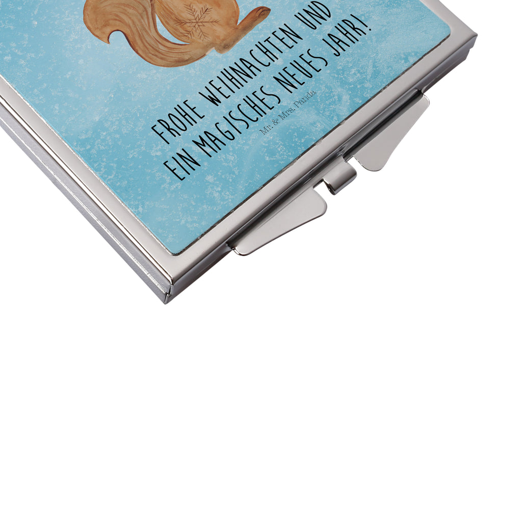 Handtaschenspiegel quadratisch Eichhörnchen Weihnachtszeit Spiegel, Handtasche, Quadrat, silber, schminken, Schminkspiegel, Winter, Weihnachten, Weihnachtsdeko, Nikolaus, Advent, Heiligabend, Wintermotiv, Frohe Weihnachten, Frohes neues Jahr, Guten Rutsch, Weihnachtsmotiv, Weihnachtsgruß, Neujahr, Vogel