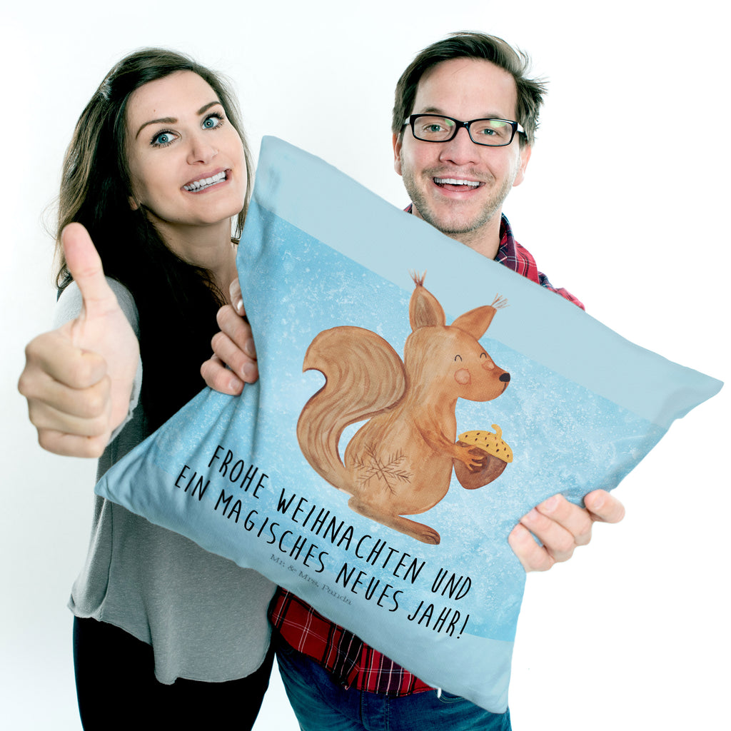40x40 Kissen Eichhörnchen Weihnachtszeit Kissenhülle, Kopfkissen, Sofakissen, Dekokissen, Motivkissen, Winter, Weihnachten, Weihnachtsdeko, Nikolaus, Advent, Heiligabend, Wintermotiv, Frohe Weihnachten, Frohes neues Jahr, Guten Rutsch, Weihnachtsmotiv, Weihnachtsgruß, Neujahr, Vogel