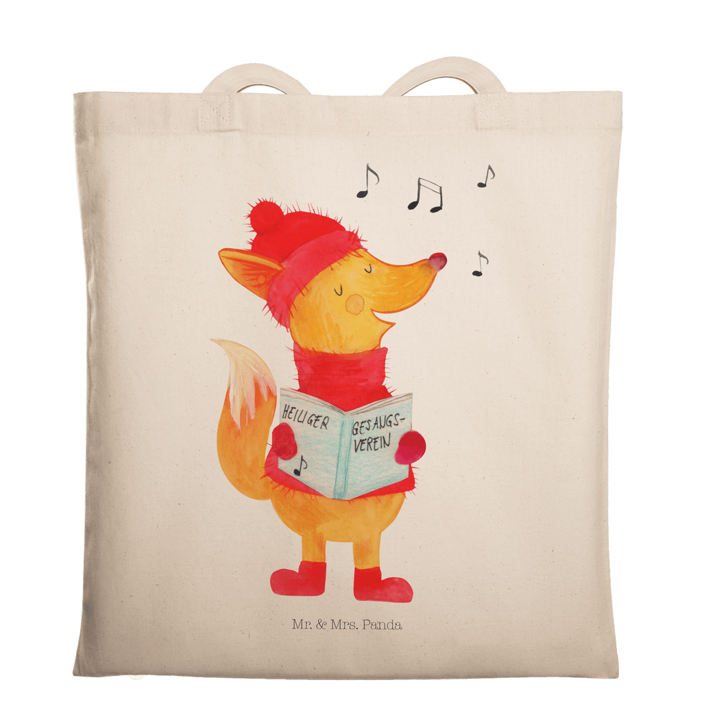 Tragetasche Fuchs Sänger Beuteltasche, Beutel, Einkaufstasche, Jutebeutel, Stoffbeutel, Winter, Weihnachten, Weihnachtsdeko, Nikolaus, Advent, Heiligabend, Wintermotiv, Fuchs, Füchse, Sänger, Geschenk Sänger, Singen, Weihnachtslieder