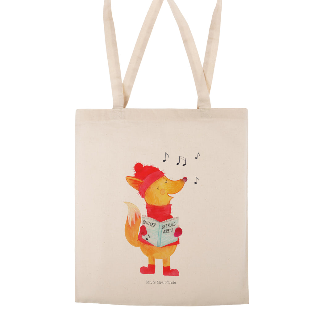 Tragetasche Fuchs Sänger Beuteltasche, Beutel, Einkaufstasche, Jutebeutel, Stoffbeutel, Winter, Weihnachten, Weihnachtsdeko, Nikolaus, Advent, Heiligabend, Wintermotiv, Fuchs, Füchse, Sänger, Geschenk Sänger, Singen, Weihnachtslieder