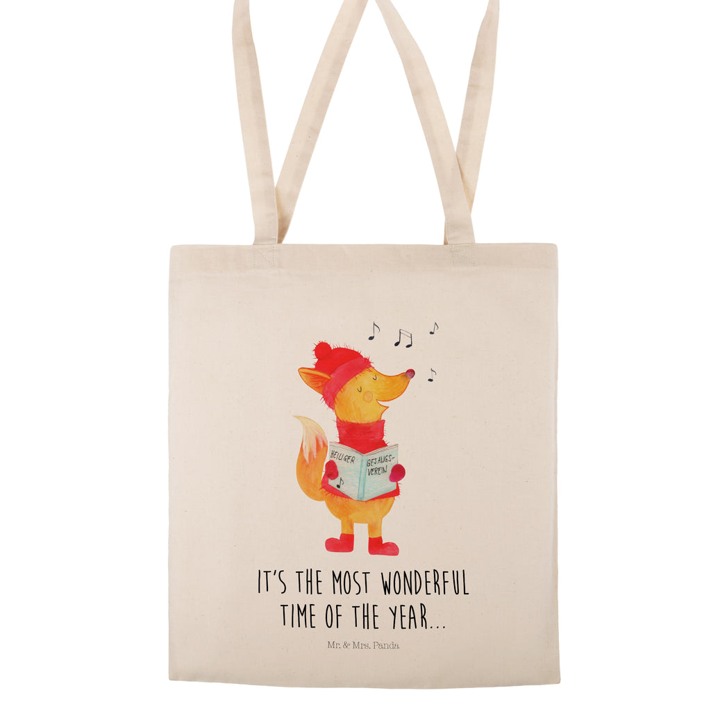 Tragetasche Fuchs Sänger Beuteltasche, Beutel, Einkaufstasche, Jutebeutel, Stoffbeutel, Winter, Weihnachten, Weihnachtsdeko, Nikolaus, Advent, Heiligabend, Wintermotiv, Fuchs, Füchse, Sänger, Geschenk Sänger, Singen, Weihnachtslieder