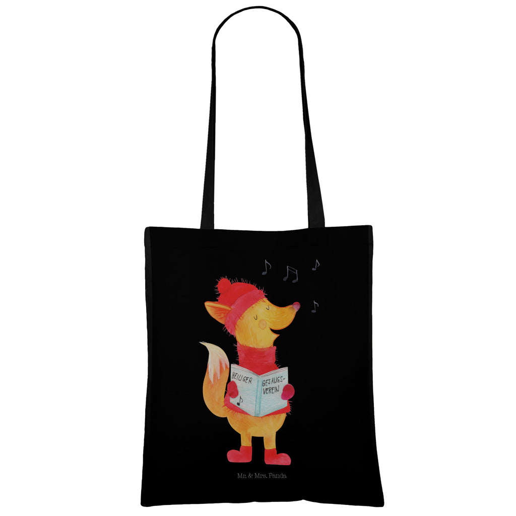 Tragetasche Fuchs Sänger Beuteltasche, Beutel, Einkaufstasche, Jutebeutel, Stoffbeutel, Winter, Weihnachten, Weihnachtsdeko, Nikolaus, Advent, Heiligabend, Wintermotiv, Fuchs, Füchse, Sänger, Geschenk Sänger, Singen, Weihnachtslieder