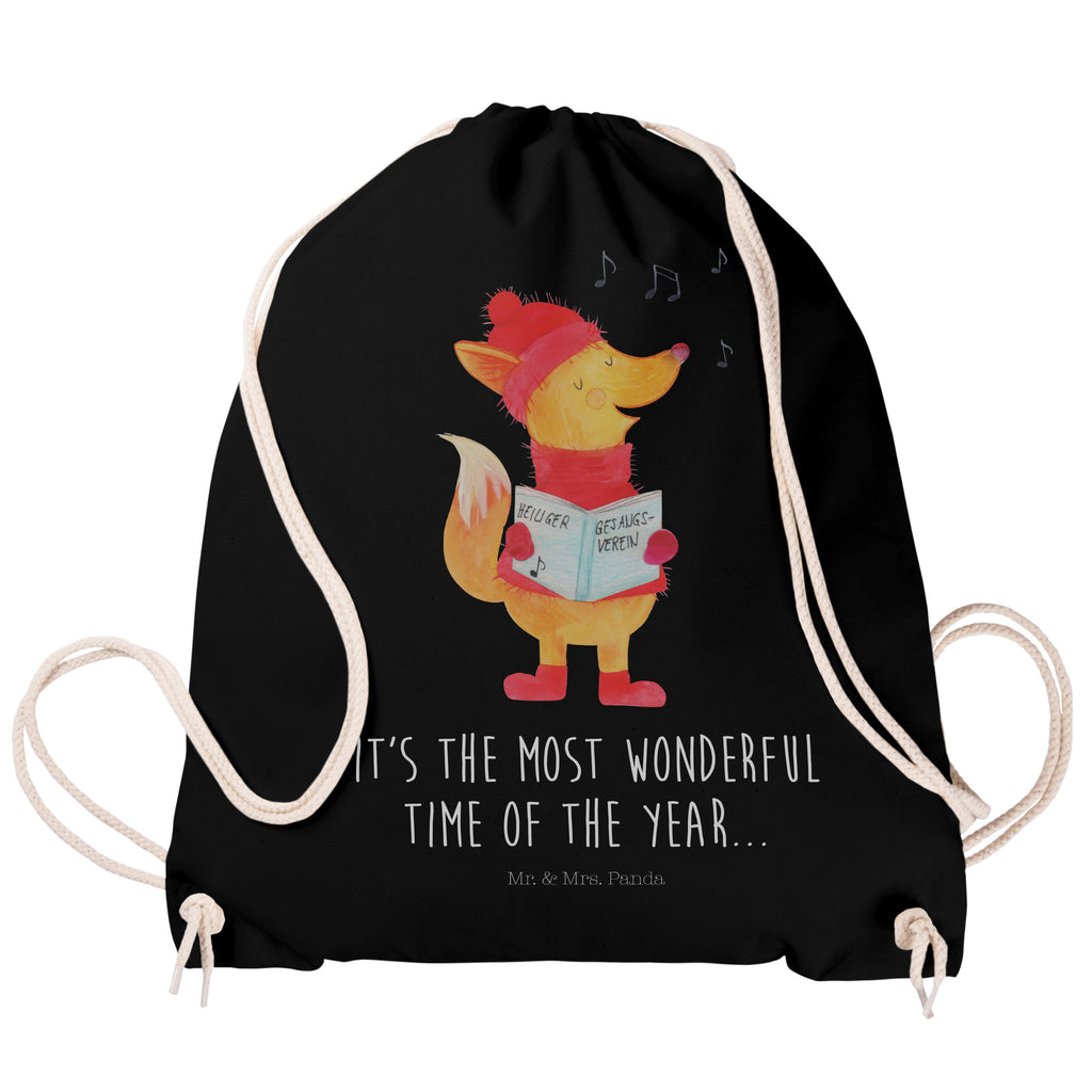 Sportbeutel Fuchs Sänger Turnbeutel, Beutel, Sporttasche, Tasche, Stoffbeutel, Winter, Weihnachten, Weihnachtsdeko, Nikolaus, Advent, Heiligabend, Wintermotiv, Fuchs, Füchse, Sänger, Geschenk Sänger, Singen, Weihnachtslieder