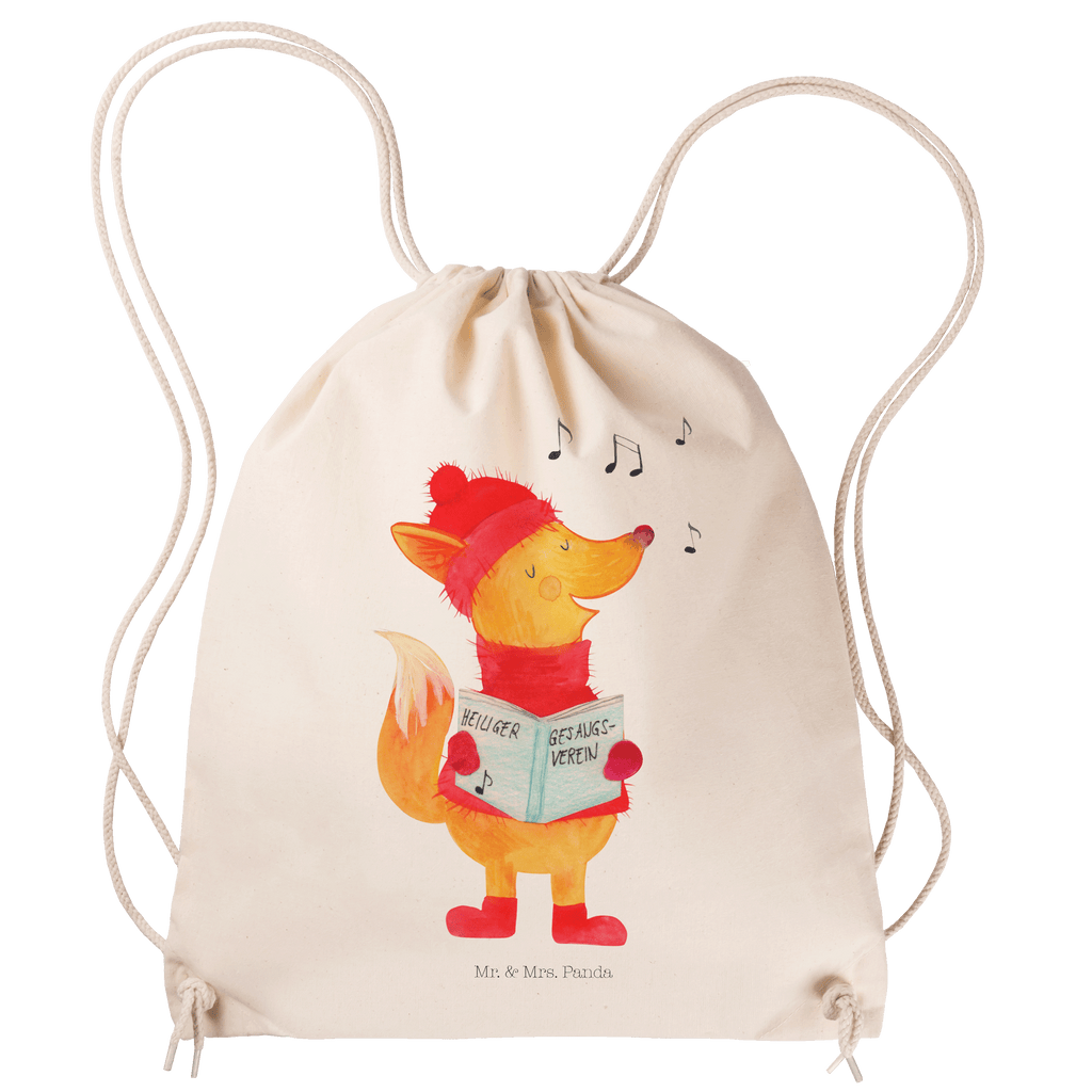 Sportbeutel Fuchs Sänger Turnbeutel, Beutel, Sporttasche, Tasche, Stoffbeutel, Winter, Weihnachten, Weihnachtsdeko, Nikolaus, Advent, Heiligabend, Wintermotiv, Fuchs, Füchse, Sänger, Geschenk Sänger, Singen, Weihnachtslieder