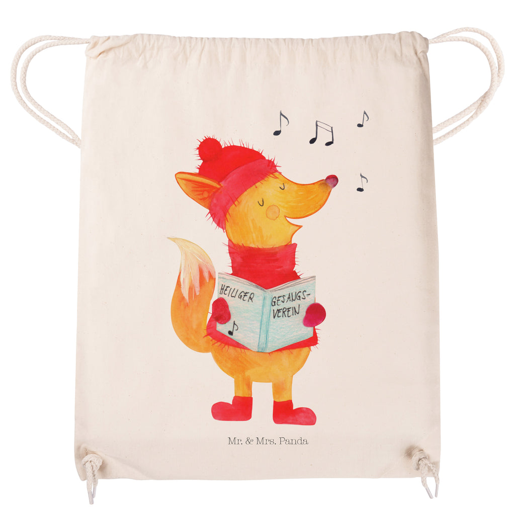 Sportbeutel Fuchs Sänger Turnbeutel, Beutel, Sporttasche, Tasche, Stoffbeutel, Winter, Weihnachten, Weihnachtsdeko, Nikolaus, Advent, Heiligabend, Wintermotiv, Fuchs, Füchse, Sänger, Geschenk Sänger, Singen, Weihnachtslieder