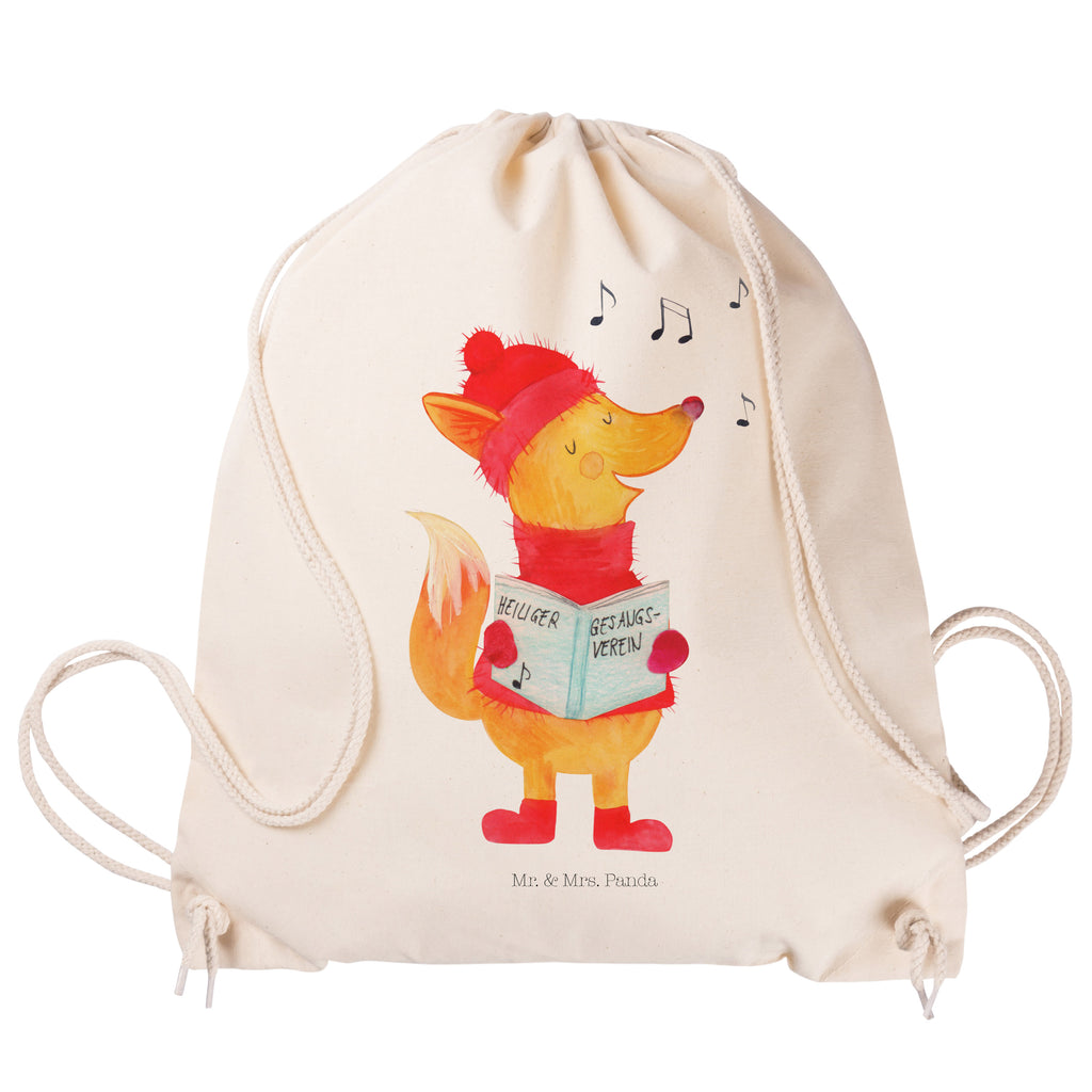 Sportbeutel Fuchs Sänger Turnbeutel, Beutel, Sporttasche, Tasche, Stoffbeutel, Winter, Weihnachten, Weihnachtsdeko, Nikolaus, Advent, Heiligabend, Wintermotiv, Fuchs, Füchse, Sänger, Geschenk Sänger, Singen, Weihnachtslieder