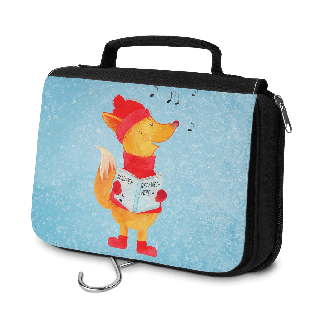 Kulturbeutel Fuchs Sänger Kulturbeutel, Zum Aufhängen, Waschtasche, Kosmetiktasche, Damen, Herren, Aufbewahrungstasche, Schminktasche, Kosmetikbeutel, Organizer, Kulturtasche, Schminkutensil, Winter, Weihnachten, Weihnachtsdeko, Nikolaus, Advent, Heiligabend, Wintermotiv, Fuchs, Füchse, Sänger, Geschenk Sänger, Singen, Weihnachtslieder