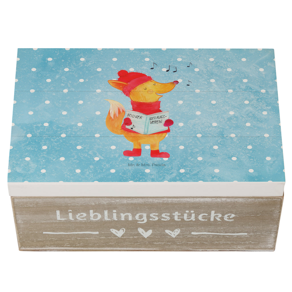 Holzkiste Fuchs Sänger Holzkiste, Kiste, Schatzkiste, Truhe, Schatulle, XXL, Erinnerungsbox, Erinnerungskiste, Dekokiste, Aufbewahrungsbox, Winter, Weihnachten, Weihnachtsdeko, Nikolaus, Advent, Heiligabend, Wintermotiv, Fuchs, Füchse, Sänger, Geschenk Sänger, Singen, Weihnachtslieder