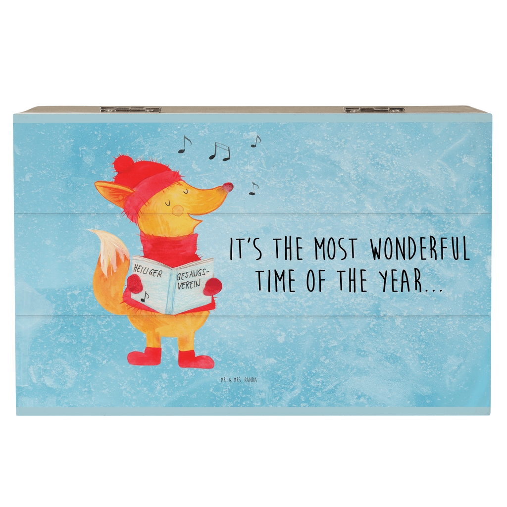 Holzkiste Fuchs Sänger Holzkiste, Kiste, Schatzkiste, Truhe, Schatulle, XXL, Erinnerungsbox, Erinnerungskiste, Dekokiste, Aufbewahrungsbox, Winter, Weihnachten, Weihnachtsdeko, Nikolaus, Advent, Heiligabend, Wintermotiv, Fuchs, Füchse, Sänger, Geschenk Sänger, Singen, Weihnachtslieder