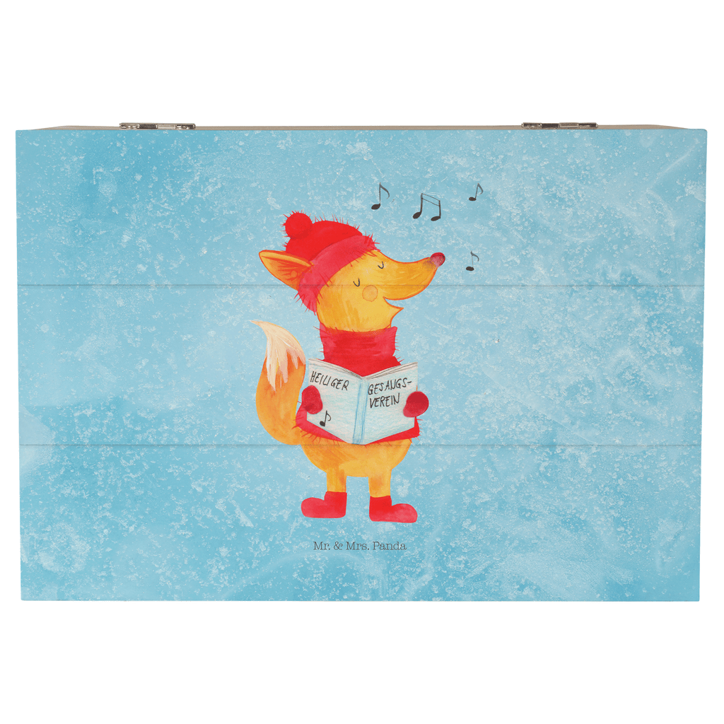 Holzkiste Fuchs Sänger Holzkiste, Kiste, Schatzkiste, Truhe, Schatulle, XXL, Erinnerungsbox, Erinnerungskiste, Dekokiste, Aufbewahrungsbox, Winter, Weihnachten, Weihnachtsdeko, Nikolaus, Advent, Heiligabend, Wintermotiv, Fuchs, Füchse, Sänger, Geschenk Sänger, Singen, Weihnachtslieder