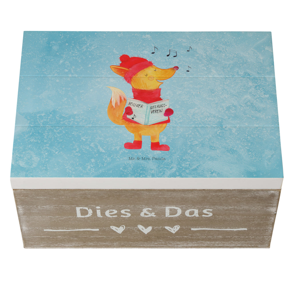 Holzkiste Fuchs Sänger Holzkiste, Kiste, Schatzkiste, Truhe, Schatulle, XXL, Erinnerungsbox, Erinnerungskiste, Dekokiste, Aufbewahrungsbox, Winter, Weihnachten, Weihnachtsdeko, Nikolaus, Advent, Heiligabend, Wintermotiv, Fuchs, Füchse, Sänger, Geschenk Sänger, Singen, Weihnachtslieder
